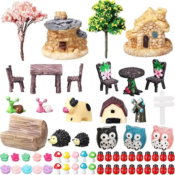 Skylety 64 Pieces Miniature Garden Accessories Mini Animals Miniature Ornament Kit Animal Figurines Miniature Micro Landscape Accessories for Dollhouse Decoration Plant House Decor by GreenHaven Gardens
