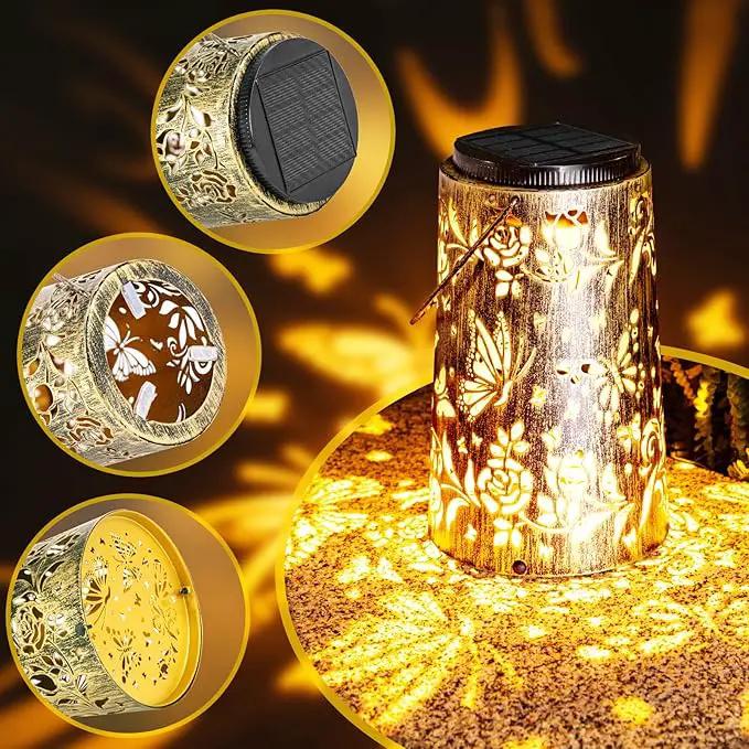 Solar Lanterns Outdoor Butterfly Garden Metal Hanging Light for Yard Patio Backyard Porch Pathway Decor Women Grandma Gifts by GreenHaven Gardens