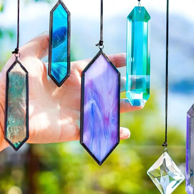 HDCRYSTALGIFTS Set 7 Crystal Blue Dreams Sun Catchers Window Hanging Ornaments Stained Glass Suncatchers Kit for Window Indoor Home Garden Decor by GreenHaven Gardens