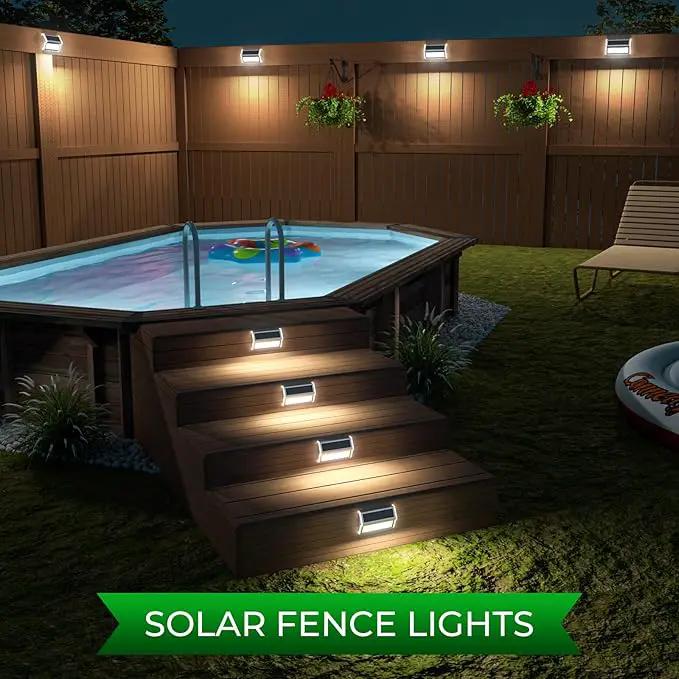 JSOT Solar Step Deck Lights for Outside Decorative - 10Pack Solar Stairs Lights Outdoor Waterproof for Yard Garden Landscape Pool Fence Step Wall 9 LED Beads Lighting by GreenHaven Gardens
