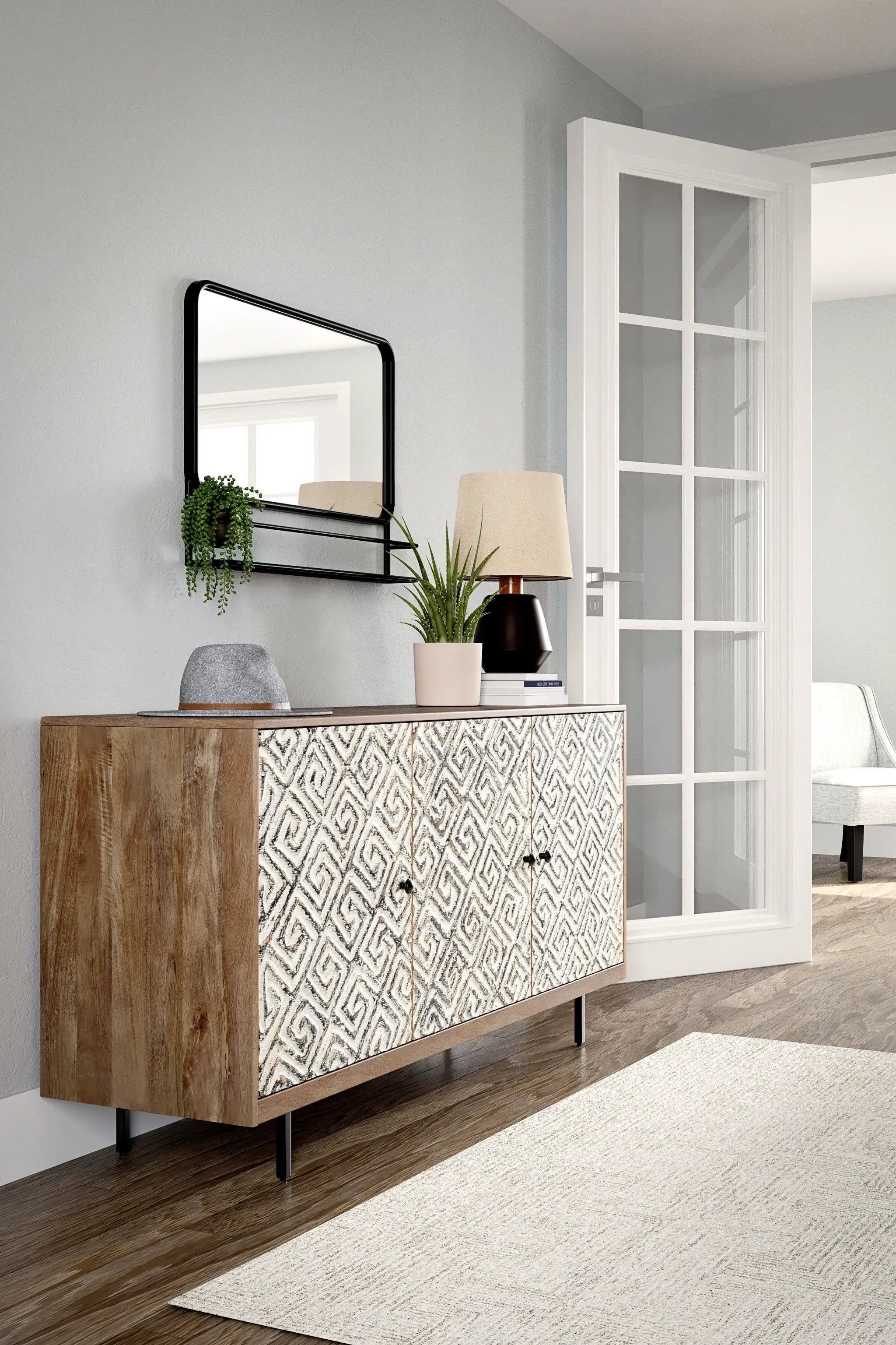 Kerrings - Accent Cabinet - Brown / Black / White by Unique Piece Furniture