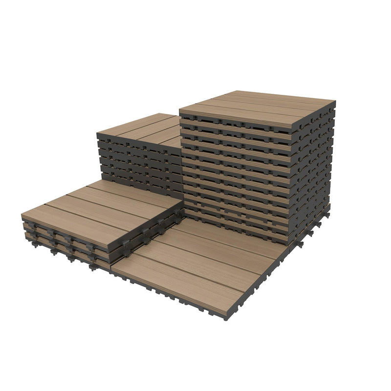27 Pcs Interlocking Deck Tiles 12" x 12" HDPE Outdoor Flooring by HouseOfZazla