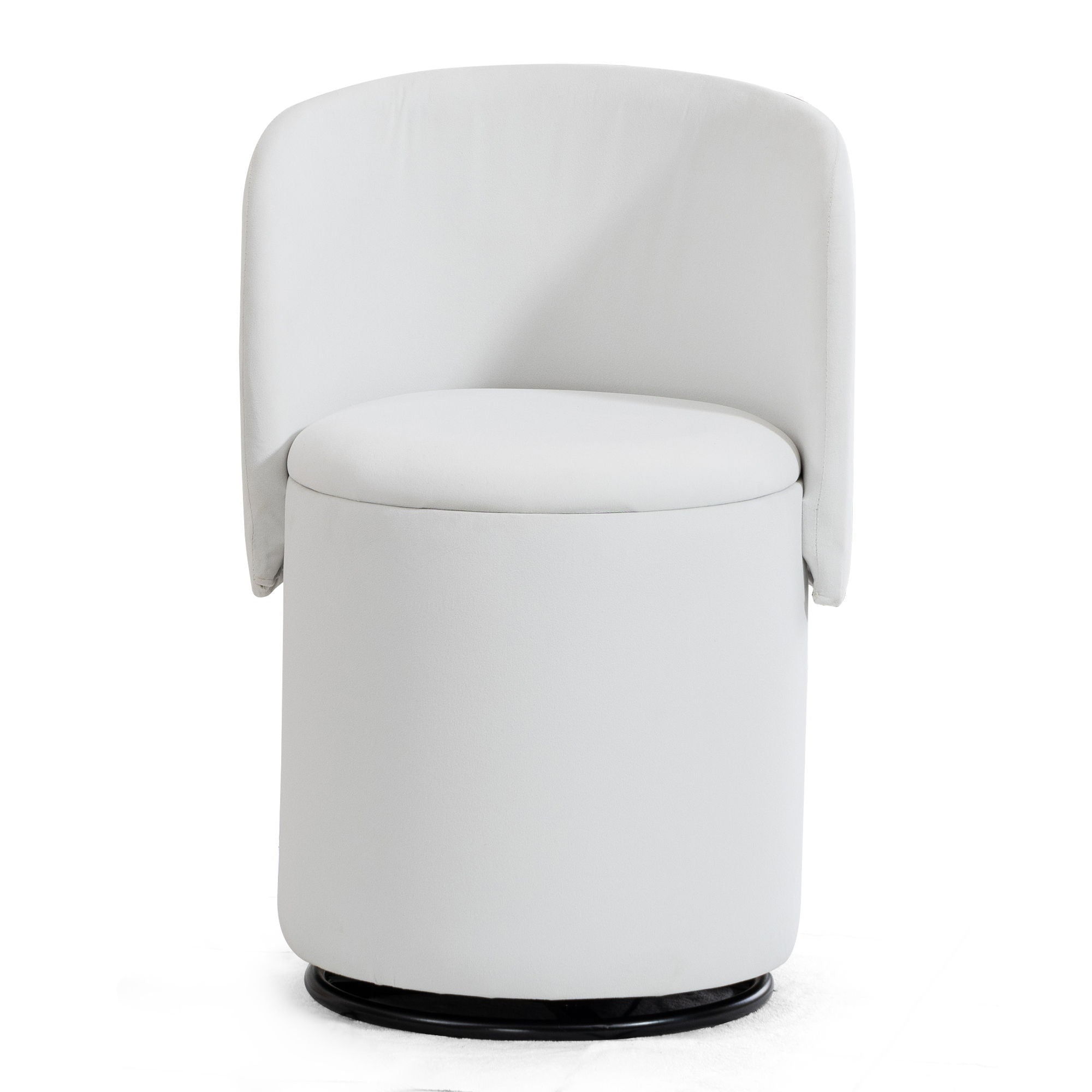 Barrel Chair With Built In Storage, 360° Swivel - Beige by HouseOfZazla