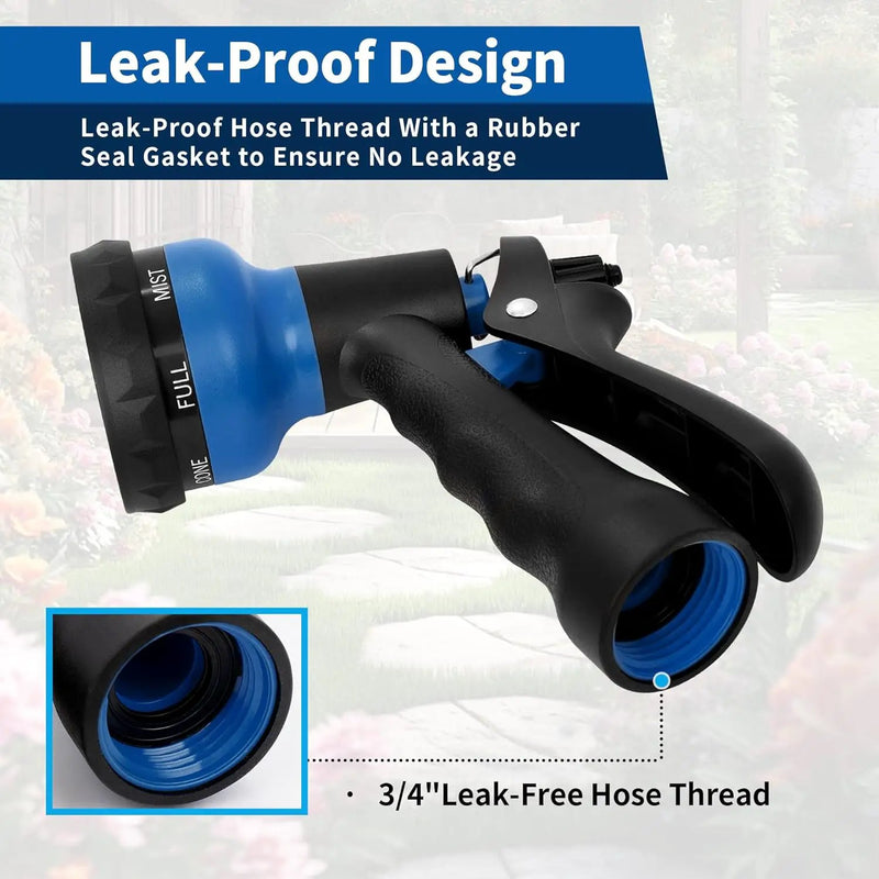 NEXCOVER Garden Hose Nozzle Sprayer - 7 Adjustable Watering Patterns Nozzle for Water Hose, Non-Slip Garden Spray Nozzle for Car Washing, Watering Plants, Pets Showering, Lawns Cleaning, Blue by GreenHaven Gardens