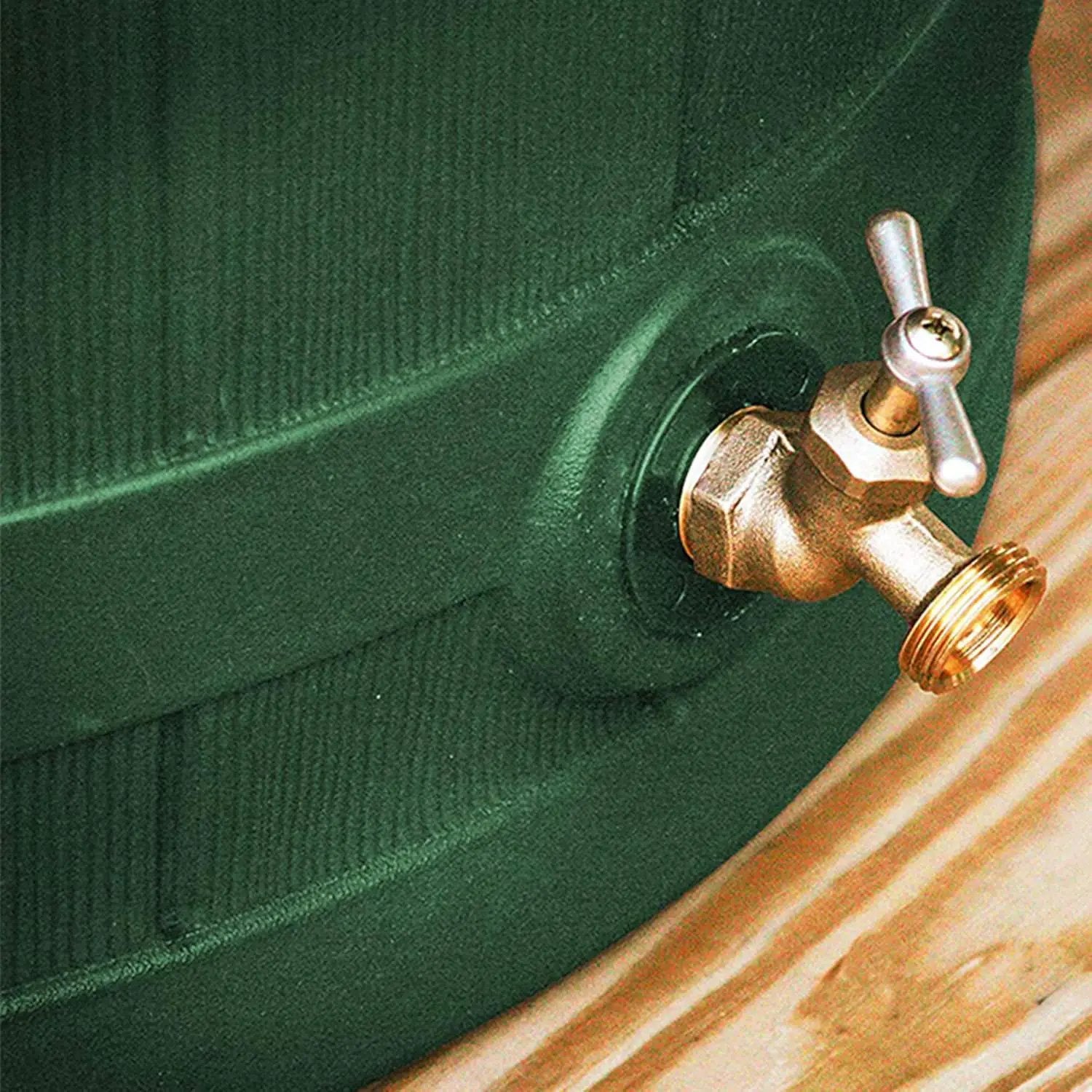 Good Ideas Rain Wizard Water Storage Premium Quality Collection Barrel with Brass Spigot, Safety Screen, and 50 Gallon Capacity, Green (2 Pack) by GreenHaven Gardens