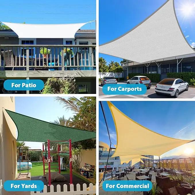 Amagenix Sun Shade Sail 8'X16'Curved Edge Outdoor Shade Canopy Dark Grey Breathable 95% UV Block Shade Cloth for Patio Garden Backyard (We Make Custom Size)
