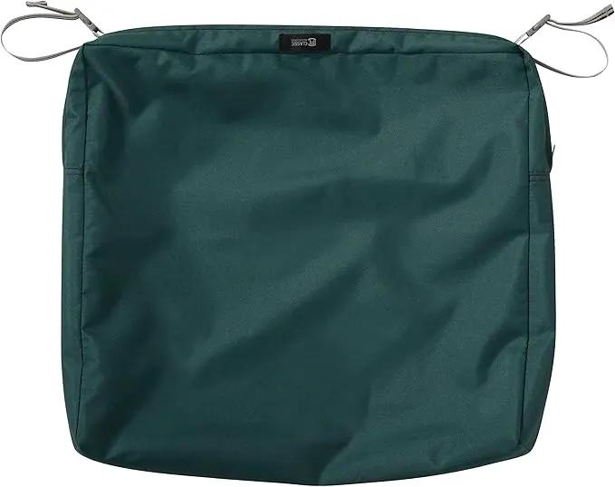 Classic Accessories Ravenna Water-Resistant 21 x 19 x 3 Inch Patio Seat Cushion, Mallard Green, Chair Seat Cushion by GreenHaven Gardens