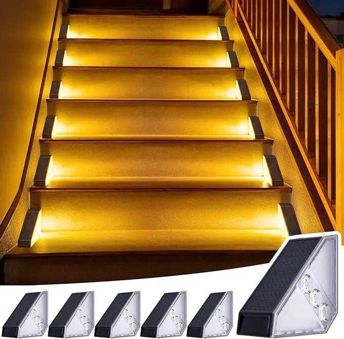 JSOT Solar Step Stair Lights Outdoor Yard Decor 6 Pack, IP65 Waterproof Deck Lighting for Outside Solar Powered, Solar Garden Light Decor for Fence, Backyard, Front Porch Step, Balcony, Wall and Patio by GreenHaven Gardens