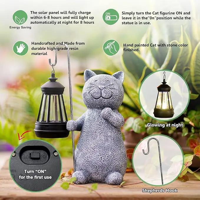Solar Garden Decor Statues Figurine: Garden Art for Patio Balcony Yard Lawn - Unique Christmas Birthdays Gifts for Mom Grandma Women Wife Sister by GreenHaven Gardens