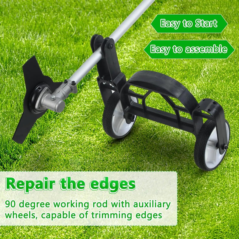 52cc 2-Cycle Gas Weed Wacker,8 in 1 Gas Powered Weed Eaters,2025 Upgrade 9500rpm String Trimmer,Weed Eater, Brush Cutter, Edger,Pole Saw Chainsaw with Extension Pole,Gas Powered Yard Tool (Orange) by GreenHaven Gardens