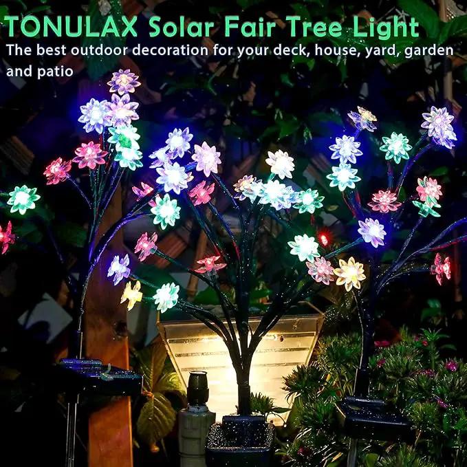 TONULAX Solar Garden Lights - Upgraded Landscape Tree Lights with Larger Solar Capacity, Decorative Light Outdoor for Pathway, Patio, Front Yard Decoration(4 Pack) by GreenHaven Gardens
