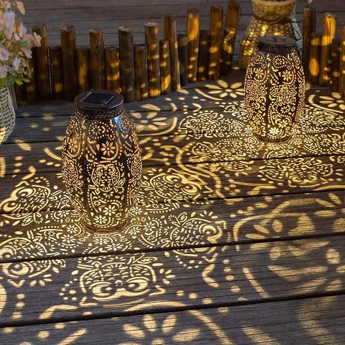 2Pack Owl Solar Outdoor Lanterns Waterproof, Large Decorative Garden Solar Lights for Table, Patio, Yard, Lawn Ornaments, Birthday Mothers' Day Gifts for Mom Dad ( Antique Bronze) by GreenHaven Gardens