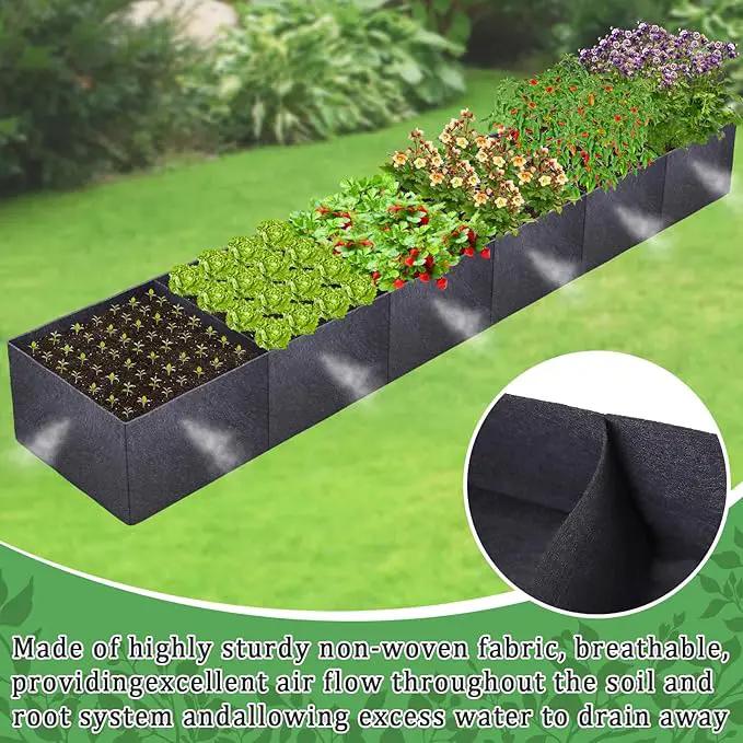 POILKMNI 12x2x1ft Fabric Raised Garden Bed - Outdoor Planter Box Non-Woven Fabric Patio Planting Bed Garden Grow Bed Bag for Growing Herbs, Flowers and Vegetables by GreenHaven Gardens