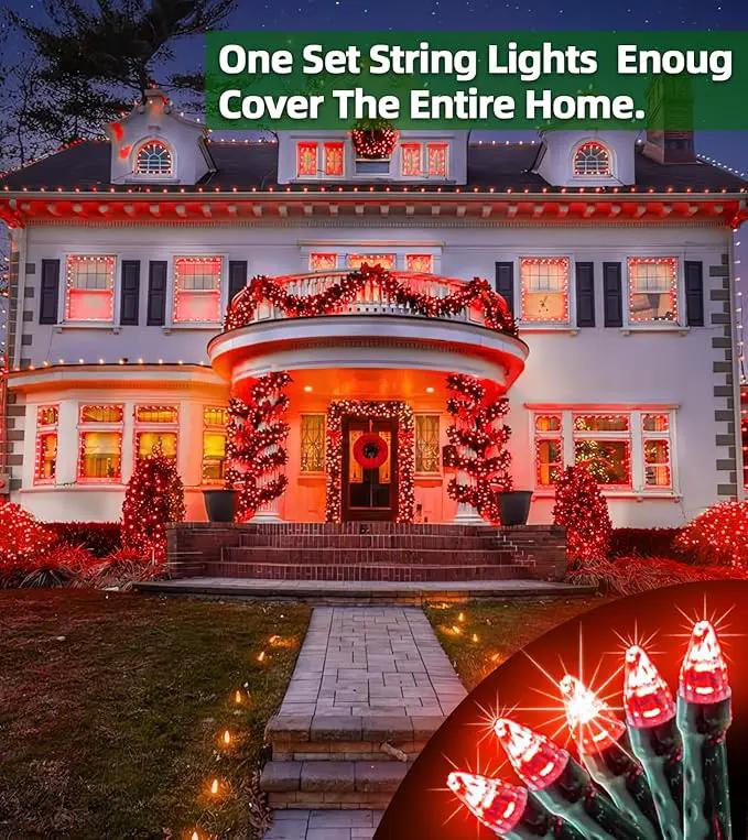1500 LED 492FT Christmas Lights With Timer Memory - Green Wire String Lights for Indoor Outdoor Decorations, Christmas Tree, Party, Xmas, Wedding, Garden, Patio - Red by GreenHaven Gardens