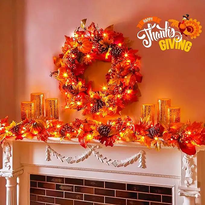 JMEXSUSS 500 LED Orange Christmas Lights Outdoor, 173ft Thanksgiving String Lights Plug in, Waterproof 8 Modes Orange String Lights for Party House Tree Fall Thanksgiving Decorations by GreenHaven Gardens