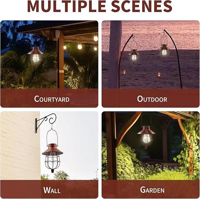 Solar Hanging Lantern Outdoor Waterproof Solar Lanterns Hanging Lights for Outside with Bright Warm White Light for Garden Patio Yard Pathway 2 Pack(Red) by GreenHaven Gardens