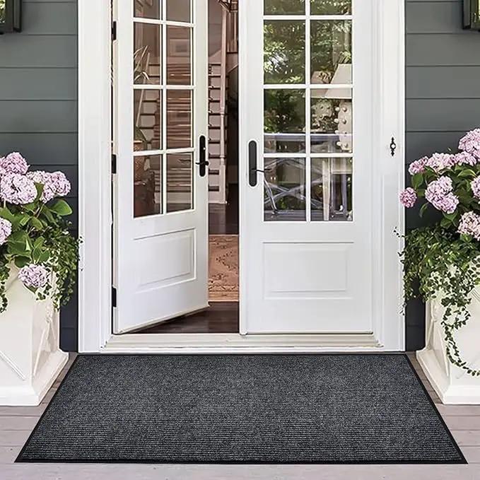 Profile Rubber Door Mat, 72x48inch, Heavy Duty, Entrance Doormat, Indoor and Outdoor, Waterproof, Easy Clean Shoe Scraper, Home Rug Welcome Mats for Entryway, Patio, Porch(Grey) by GreenHaven Gardens