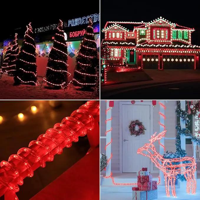 100ft LED Rope Lights Outdoor, 720 LED Connectable and Flexible Tube Lights with 8 Modes, Waterproof LED Rope Lighting for Garden, Patio, Pool, Bedroom, Party, Indoor Outdoor Christmas Decor (Red) by GreenHaven Gardens