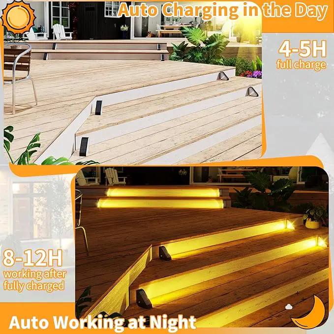 KINKAI Solar Step Lights for Outside, 10 Pack Outdoor Stair Light Waterproof Step Lighting for Garden, Patio, Yard, Front Door, Porch Decor (Warm Light) by GreenHaven Gardens