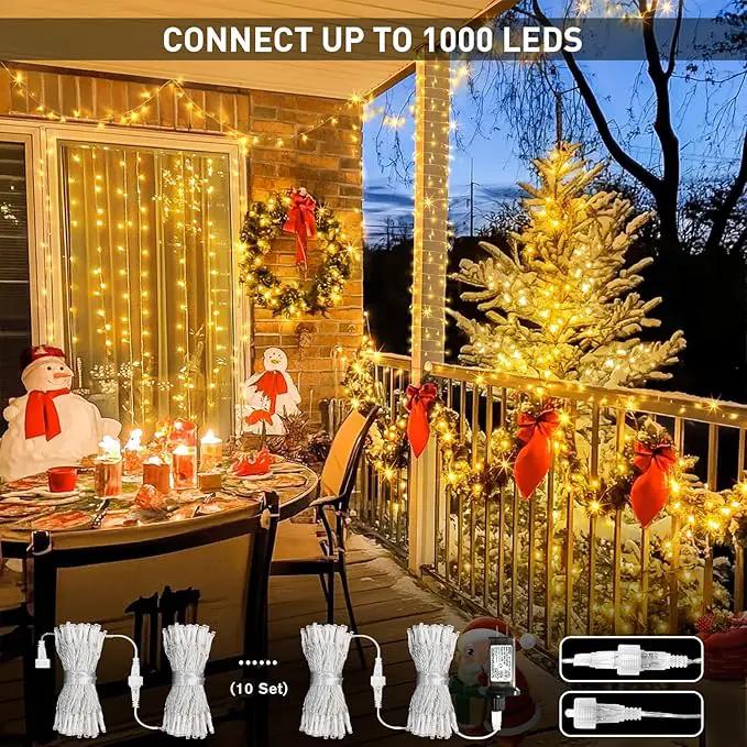 JMEXSUSS Connectable Warm White String Lights Indoor Bedroom, 8 Modes Christmas String Light Plug in Classroom Lights, 33ft 100 LED Fairy Twinkle Light Outdoor for Classroom Christmas Tree Decor by GreenHaven Gardens