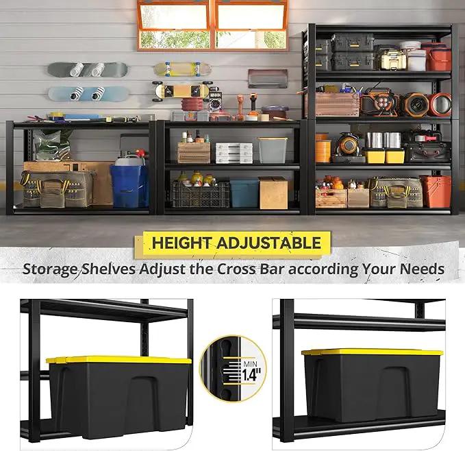 REIBII Garage Shelving Heavy Duty Garage Storage Shelves, Extra Large Adjustable Storage Rack with 5 Tier Metal Shelving Unit, 2500LBS Loads Heavy Duty Shelf, Easy Assembly, 2 Pack by GreenHaven Gardens