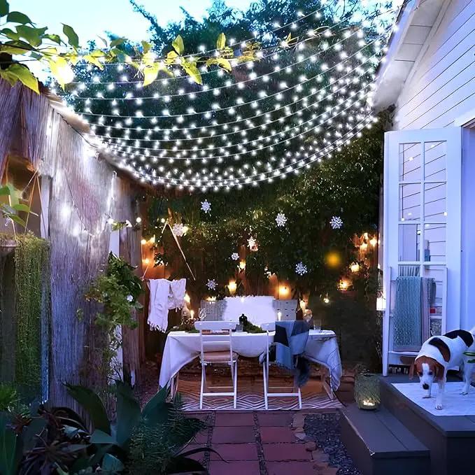 KNONEW 403ft 1000 LED String Lights Outdoor Christmas Lights 8 Modes & Timer Fairy Light Plug in Waterproof LED String Lights for Xmas Yard Tree Wedding Party Holiday Decorations (Cool White) by GreenHaven Gardens