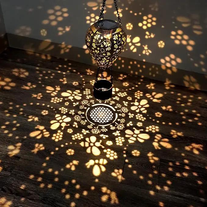 2-Pack Bee Decor Hot Air Balloon Solar Lantern – Outside Decorative Hanging Light for Garden Yard Patio Porch Lawn and Pathway – Unique Housewarming, Birthday Gift for Women Mom Grandma by GreenHaven Gardens