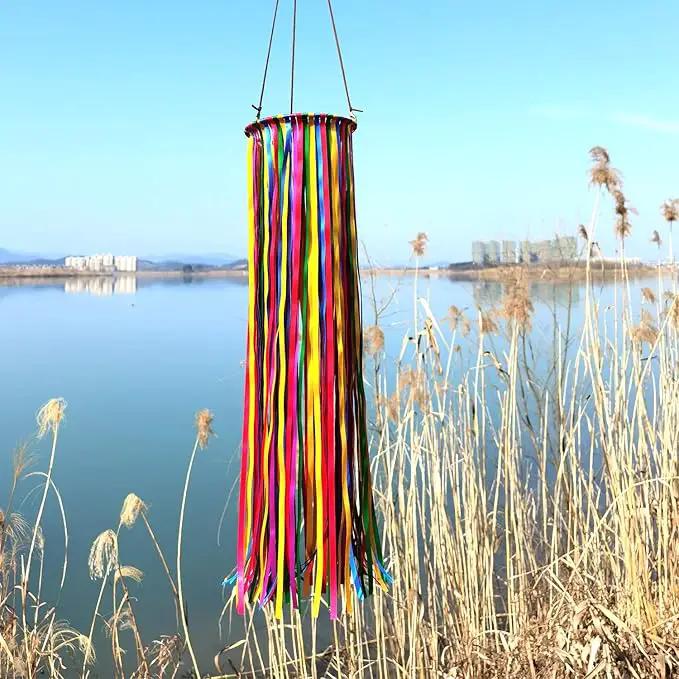 Satin Ribbon Windsock Streamer, Outdoor Decorations for Your Patio, Garden, Yard, Dock and Camper, 41-Inch, WS41-01 by GreenHaven Gardens