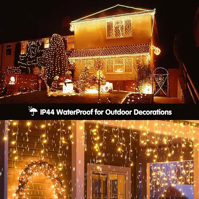Led Christmas Lights Outdoor Christmas Decorations Hanging Lights 400LED 8 Modes 75 Drops, Waterproof Outdoor Indoor Fairy Christmas Lights for Party, Holiday, Wedding Decorations (Warm Light) by GreenHaven Gardens