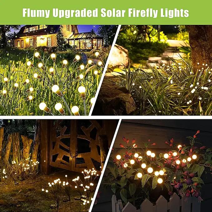 Flumy Solar Lights Outdoor Waterproof 2 Pack, Upgraded Outdoor Firefly Light for Yard Patio Garden Decor, Solar Lights for Outside Gardening Supplies,Gifts for Grandma by GreenHaven Gardens