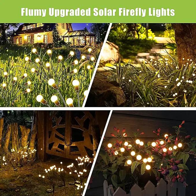 Flumy 2 Pack Solar Firefly Lights + 3 Pack Sunflowers Lights for Yard, Patio, Pathway, Lawn, Walkway, Camping, Pool by GreenHaven Gardens