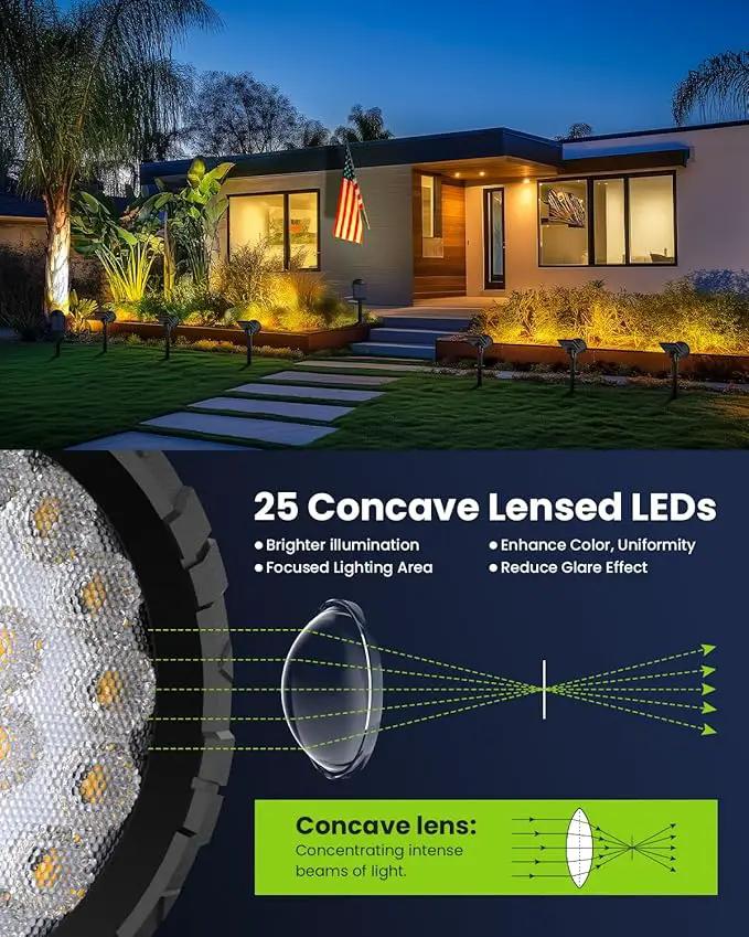 Solar Spot Lights Outdoor Waterproof, Flag Pole Light Solar Powered Halloween Lights, Landscape Lighting Spotlights for Tree, House, Yard, Garden, Christmas Decorations-4 Pack Warm White by GreenHaven Gardens