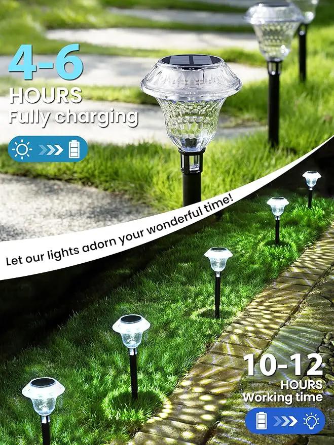 SOLPEX Solar Pathway Lights Garden Decor for Yard, Garden Lights Solar Powered Waterproof Landscape Lighting, Solar Outdoor Lights Porch Decor for Path Walkway Driveway (8 Pack Cold White) by GreenHaven Gardens