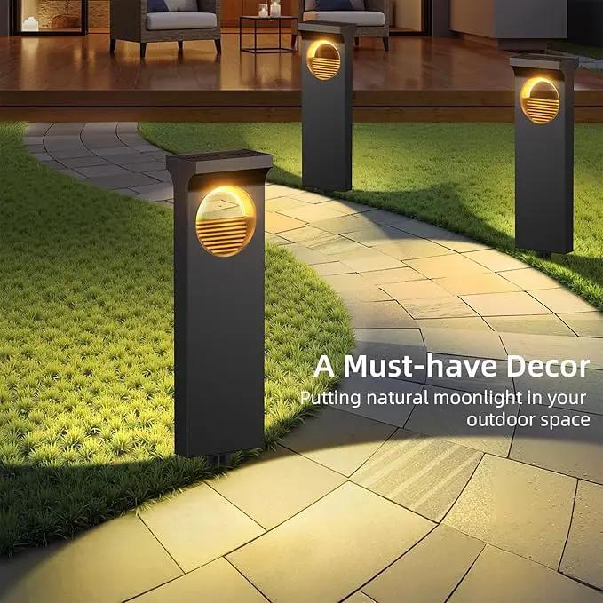 Solar Pathway Lights Outdoor, 6 Pack Upgraded Moon Shaped Landscape Lights - Brighter & Waterproof Solar Powered Decor for Yard, Garden, Path, Walkway Outside Decoration by GreenHaven Gardens