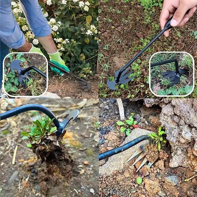 MOTEERLLU Weeding Artifact Uprooting Weeding Tool Gardening, 4-Claw Manganese Steel Weed Puller Garden Hand Weeder Tools, Weed Picker Grass Remover Tool by GreenHaven Gardens