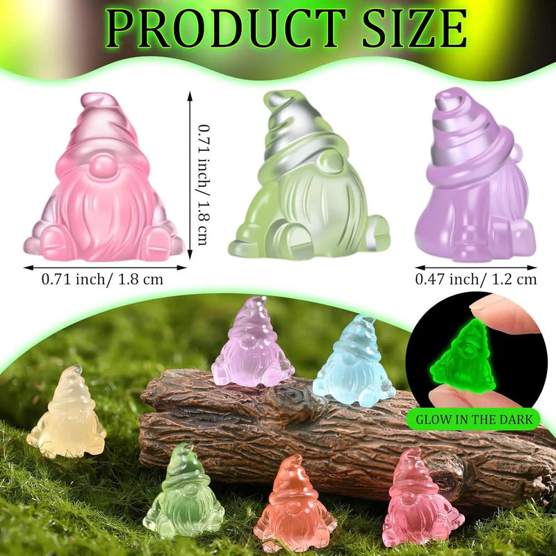 60 Pcs Mini Resin Luminous Gnomes Bulk Tiny Fairy Resin Statues Glow in The Dark Small Gnomes Miniature Figurines for Landscape Outdoor Patio Yard Lawn Plant Pots Fairy Decor (Vivid) by GreenHaven Gardens