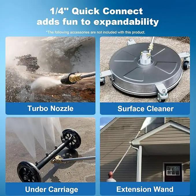 Electric Pressure Washer 5000PSI 4.0GPM Power Washers with M22-14mm Pressure Hose 33FT, Power Sprayers High Pressure with 1/4" QC Compatible Surface Cleaner for Home Cars Driveways, Blue by GreenHaven Gardens