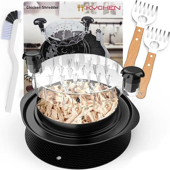 Chicken Shredder Tool Twist Plus Meat Claws and Cleaning Brush - Kitchen Essentials - Meal Prep Tools - Pulled Pork Shredder - Meat Shredder Tool Twist - Kitchen and Barbecue Gifts by GreenHaven Gardens