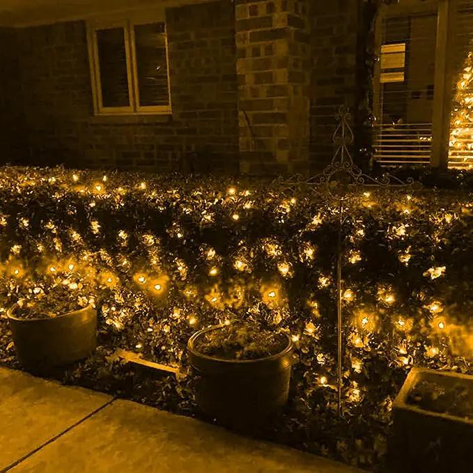 Dazzle Bright Christmas Net Lights, 360 LED 12FT x 5 FT Green Wire Waterproof Connectable Lights with 8 Modes, Christmas Outdoor Lights for Bushes Garden Party Wedding Holiday Decoration (Warm White) by GreenHaven Gardens