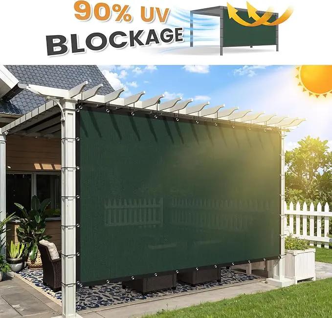 VICLLAX Shade Fabric Sun Shade Cloth with Every 2 FT Grommets for Patio Garden Pergola Cover Canopy 11x16 FT, Dark Green by GreenHaven Gardens