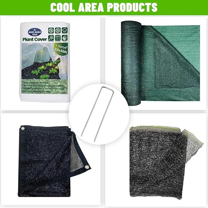 Cool Area 50PCS 6 Inches 11 Gauge Garden Stakes, Landscape Staples, Ground Stakes, Yard Stakes, U-Shaped Garden Staples for Securing Landscape Fabrics,Irrigation Pipes, Weed Barrier Fabric, Fences by GreenHaven Gardens