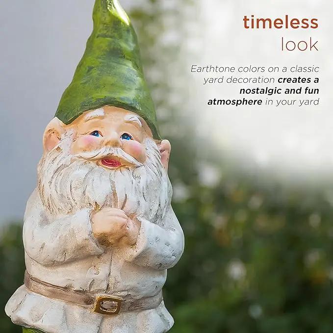 Alpine Corporation 12" Tall Outdoor Garden Gnome Folding Hands Yard Statue Decoration by GreenHaven Gardens