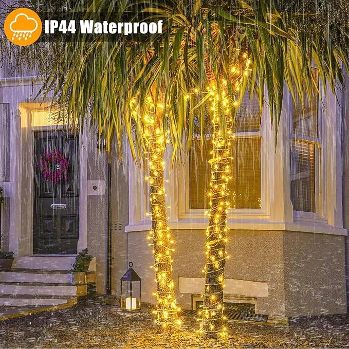 100ft 300 LED String Lights Outdoor Indoor Waterproof Clear Wire Christmas String Lights, Plug in Warm White Twinkle Fairy Lights for Bedroom Wedding Tree Christmas Decorations by GreenHaven Gardens