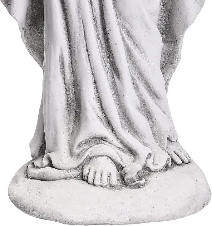 Virgin Mary Statue 29.9” Tall Religious Large Garden Statue Art Décor Blessed Mother Outdoor Statues for Garden in Magnesium Oxide Stone for Garden, Yard, Patio, Lawn, Hallway,Gray by GreenHaven Gardens