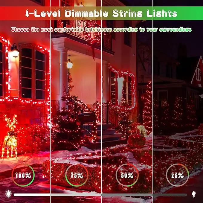 JMEXSUSS 200 LED Christmas String Lights Outdoor, Red & Green Christmas Lights Clear Wire, 11 Modes Connectable Twinkle String Lights Plug in for Christmas Halloween Garden Home Decorations by GreenHaven Gardens