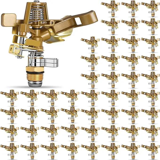 Ferraycle 50 Pieces 1/2 Inch Brass Impact Sprinkler Head with Nozzles Heavy Duty Adjustable 0-360 Degrees Impulse Sprinkler Head Lawn Watering for Yard Irrigation by GreenHaven Gardens