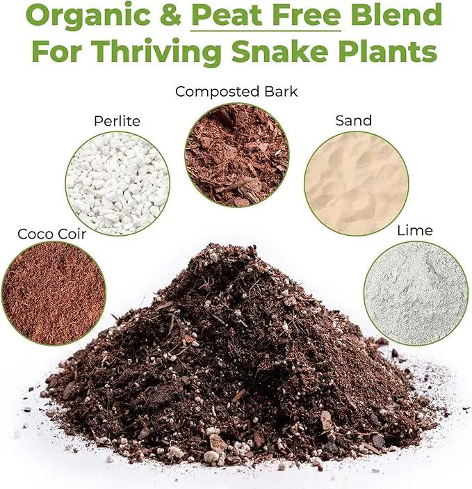 Perfect Plants Organic Snake Plant Soil in 4qt. Bag | Coco Coir Based Potting Mix Snake Plant Varieties by GreenHaven Gardens