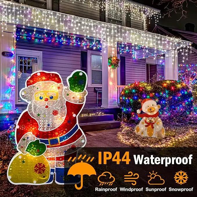Hezbjiti Christmas Lights Decorations Outdoor, 1600LED 164FT Ice Fairy Lights 8 Modes 320 Drops Fairy String Lights for Christmas Decor Eaves Party Yard Garden by GreenHaven Gardens