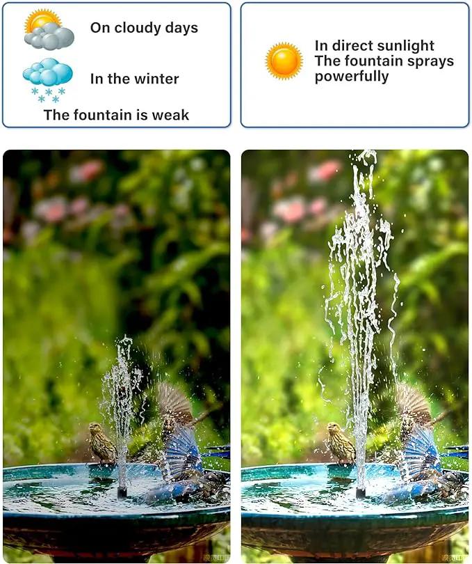 Biling Solar Water Fountain for Bird Bath, 3.5W Solar Water Pump Outdoor with 10ft Cable, 4ft Tubing, Solar Pond Pump for BirdBath, Garden Small Ponds (Need Direct Sunlight) by GreenHaven Gardens
