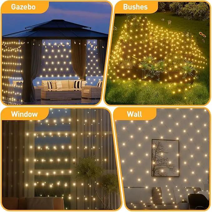 Net Lights Outdoor 10x10 FT, 8 Modes Connectable Mesh Lights with Remote & Timer- Connect 3 Sets, 30×10 FT Coverage, 270 LED Christmas Warm White for Trees, Bushes, Garden, Yard Decorations